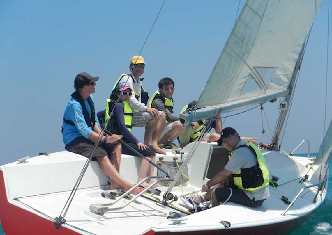 Students Learning to Race with Sail in Asia